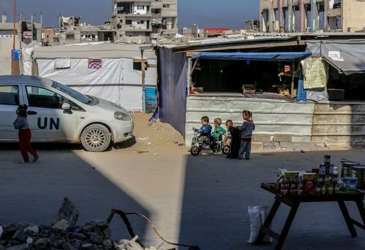 פעילות האו"ם בעזה (צילום: פלאש90)