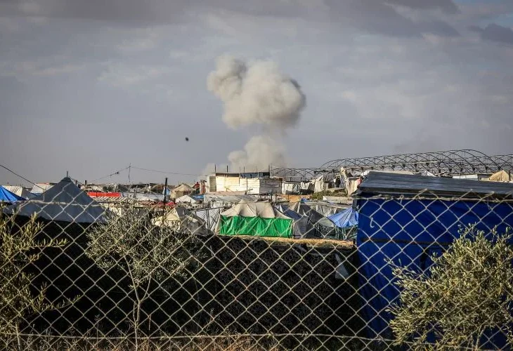 תקיפה השבוע בחאן יונס (צילום: עבד רחים חטיב,פלאש90)