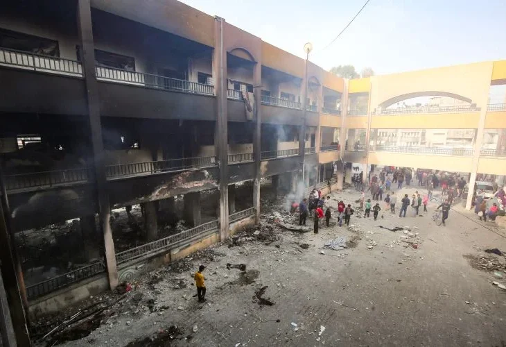 הזירה שהותקפה בעזה (צילום: עלי חסן, פלאש90)