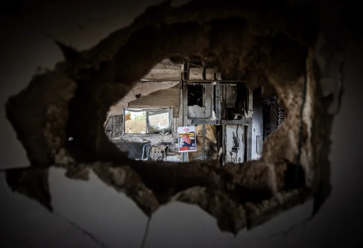 קיבוץ בארי, שנה לאחר ה-7 באוקטובר (צילום: יהונתן סינדל, פלאש90)