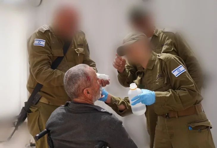 כוחות צה״ל במתקן הרפואי בדרום סוריה (צילום: דובר צה״ל)