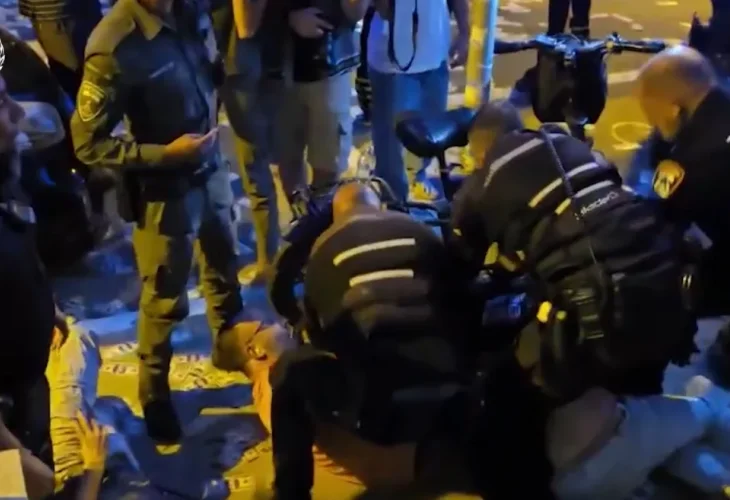 כוחות המשטרה במהלך ההפגנה (צילום: דוברות המשטרה)