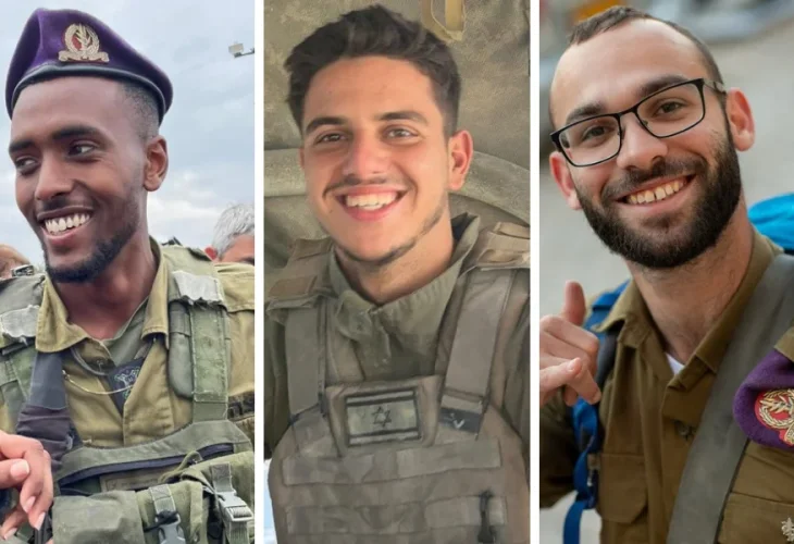 עומר ואן גלדר, ליאור שטיינברג ואופק ברהנה הי"ד (תמונות: דובר צה"ל)