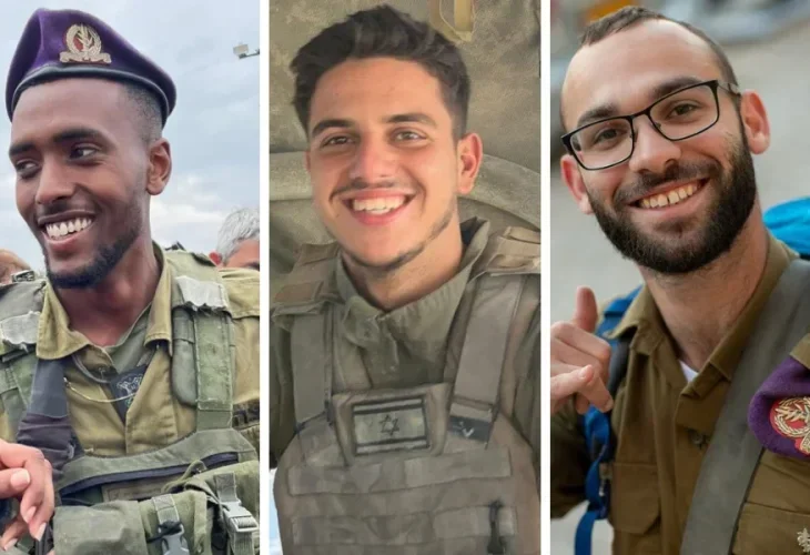 עומר ואן גלדר, ליאור שטיינברג ואופק ברהנה הי"ד (תמונות: דובר צה"ל)