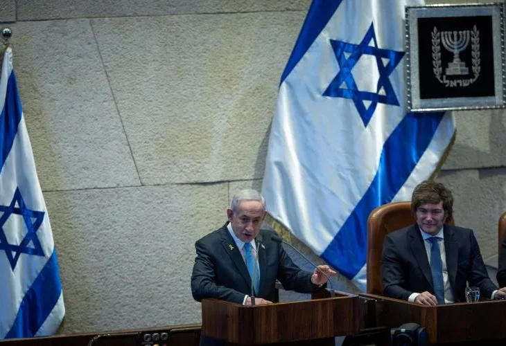 מיליי ונתניהו הערב בכנסת (צילום: יונתן סינדל, פלאש90)