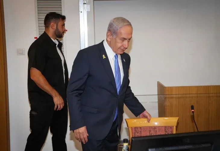 נתניהו בבית המשפט, ארכיון (צילום: יריב כ"ץ, פול)