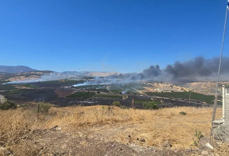 השריפה סמוך לחוקוק (צילום: כבאות והצלה צפון)