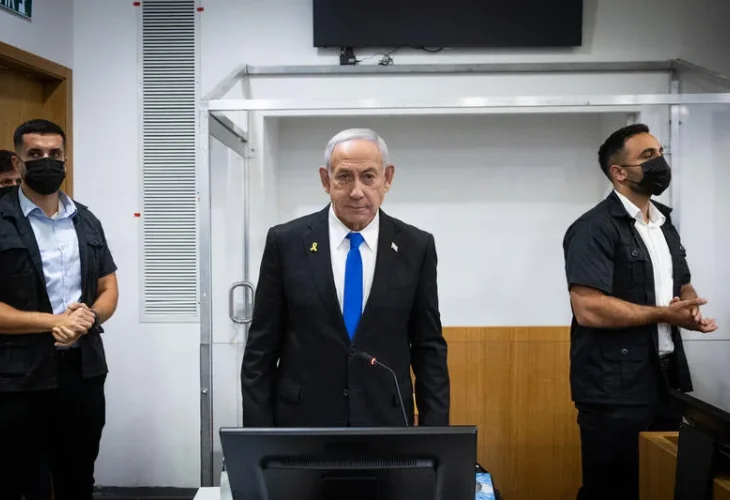 נתניהו בבית המשפט, ארכיון (צילום: חיים גולדברג, פלאש 90)