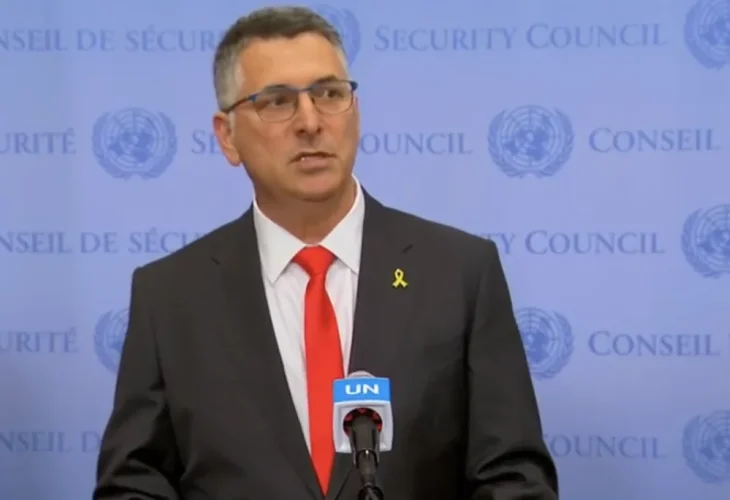 סער במטה האו״ם בניו יורק (צילום: דוברות)