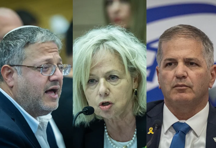 קיש, בהרב-מיארה, בן גביר (צילום: יהונתן סינדל, חיים גולדברג, פלאש90)