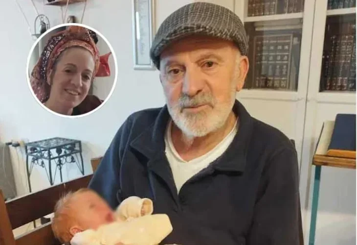 אהרון כהן הי"ד עם אחת מנכדותיו (בעיגול: בתו, אבישג בק)