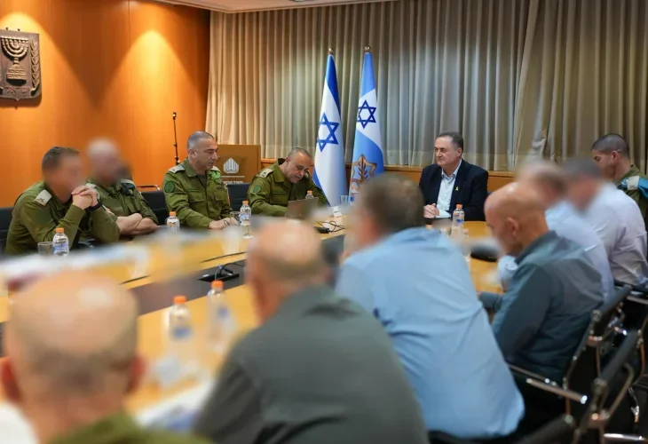 Katz and senior defense officials (photo: Elad Malka, Ministry of Defense)