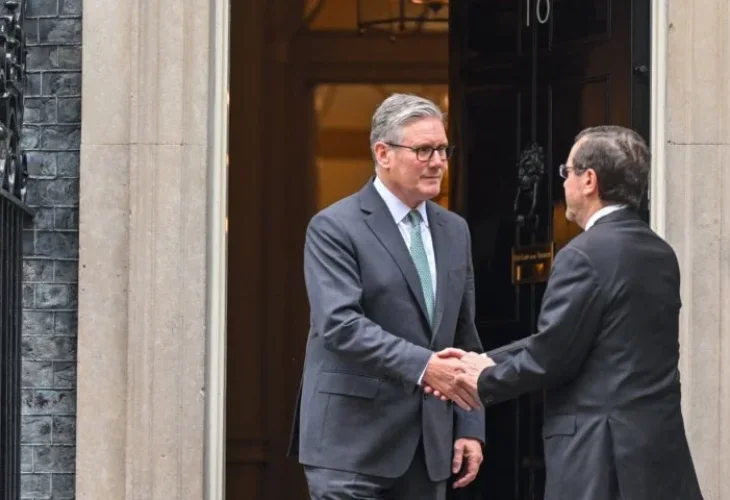 הרצוג עם ראש ממשלת בריטניה (צילום: קובי גדעון/לע״מ)