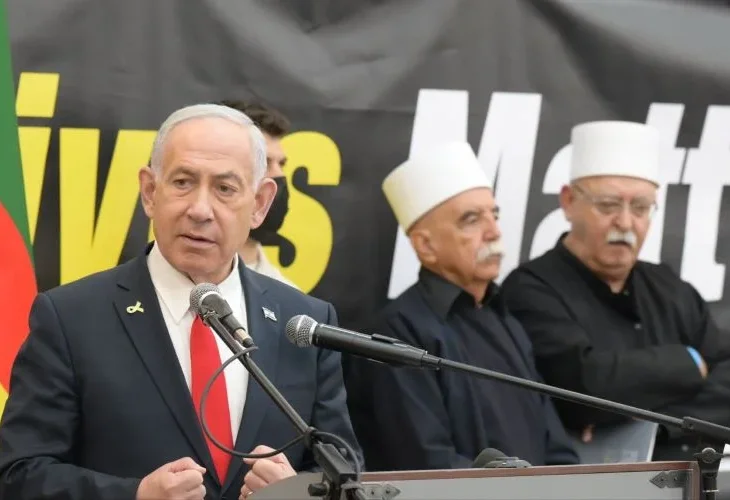 נתניהו היום בפגישה (צילום: עמוס בן גרשום, לע"מ)