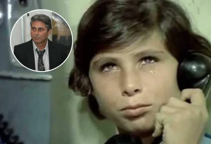 מיקו (מתוך הסרט "צ'רלי וחצי". באדיבות משה אדרי, "יונייטד קינג"). בעיגול: דוד שושן כיום