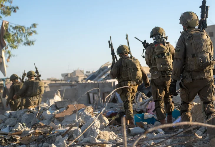 צוות הקרב של חטיבת כפיר בח׳אן יונס (צילום: דובר צה״ל)