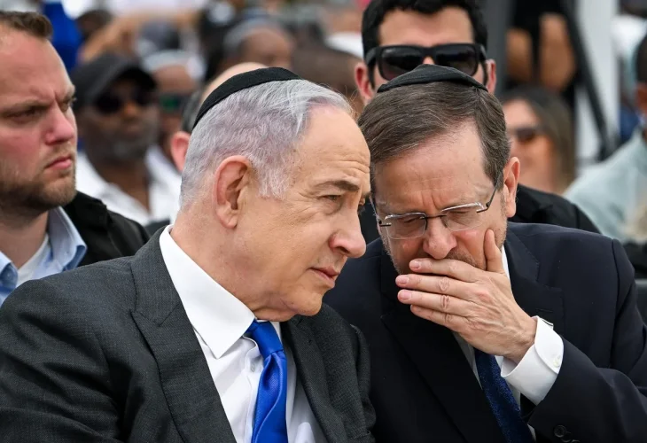 נתניהו והרצוג, ארכיון (צילום: Arie Leib Abrams/Flash90)