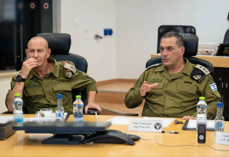 זמיר בהערכת מצב בפיקוד הצפון (צילום: דובר צה״ל)