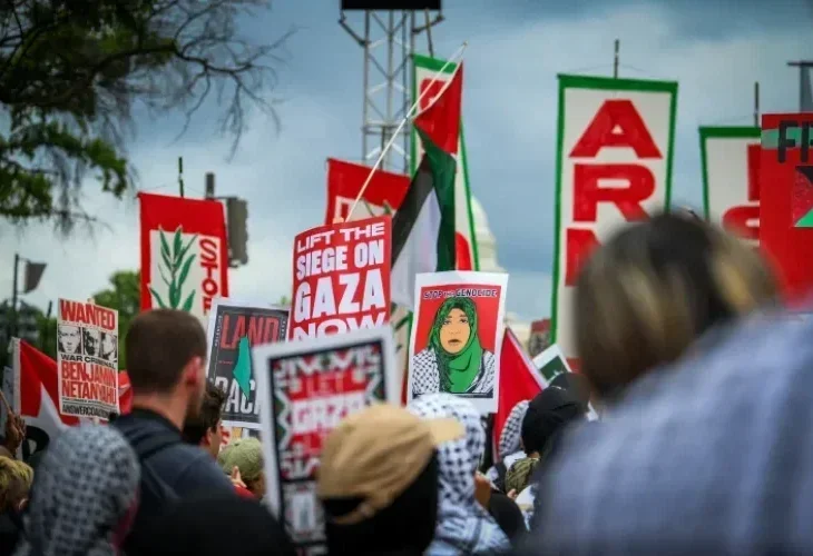 הפגנות פרו פלסטיניות בארה"ב (צילום ארכיון: Arie Leib Abrams/Flash90)