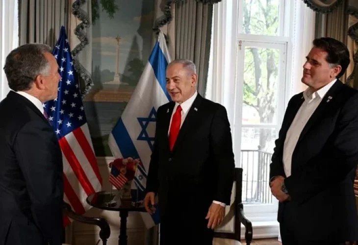 נתניהו, דרמר וסטיב וויטקוף, ארכיון ( צילום: אבי אוחיון, לע"מ)