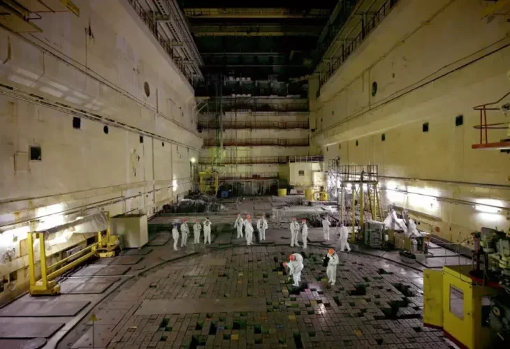 אולם באחד הכורים, ארכיון (צילום: תחנת הכוח הגרעינית צ'רנוביל)