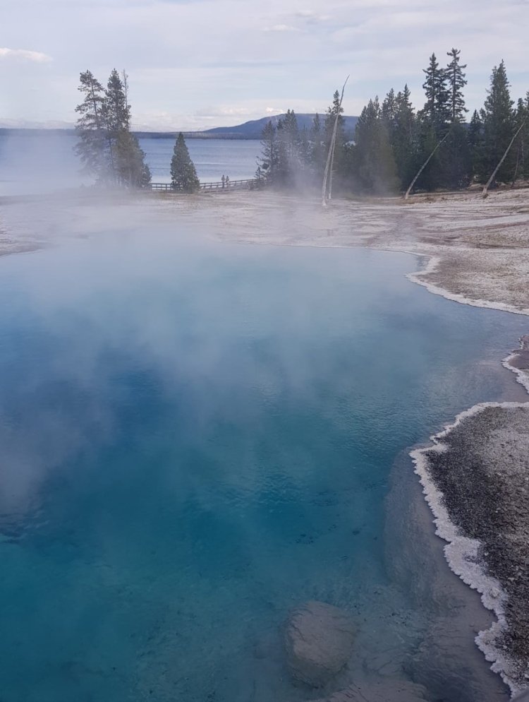 The geyser at Yellowstone National Park