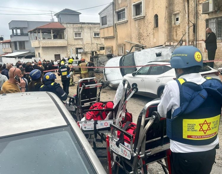 זירה בכפר קאסם (צילום: תיעוד מבצעי מד״א)