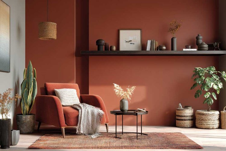 קיר אחד מודגש מעניק תחושת תכנון ואמירה עיצובית ברורה