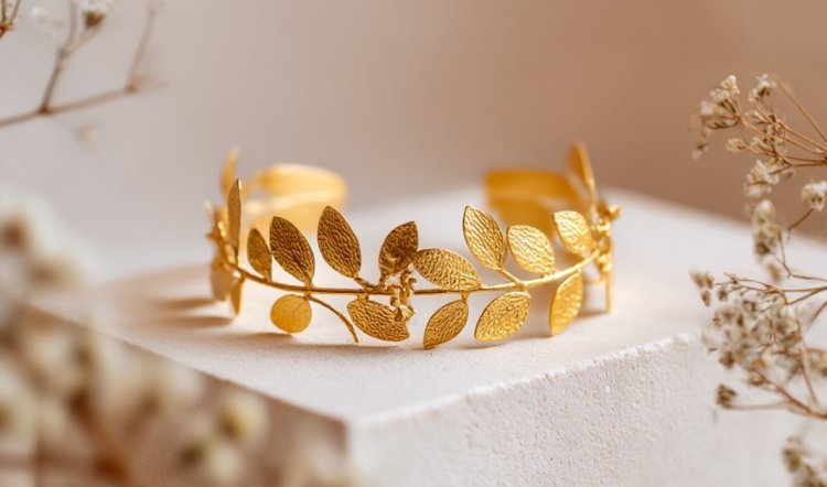 צמיד עם עלים עדינים