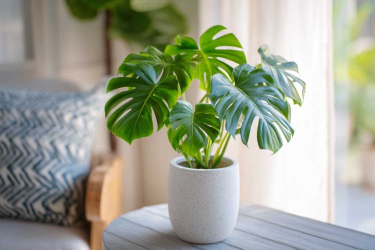 מונטסרה - העלים המפוסלים שוברים קווים ישרים ומכניסים רכות ועניין 