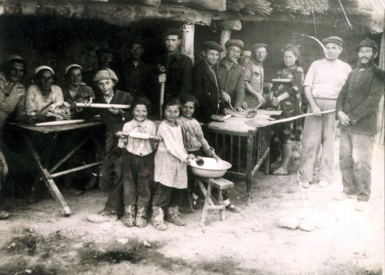 Soviet Union, 1943. Jews who fled from Poland to Russia bake matzah for Passover