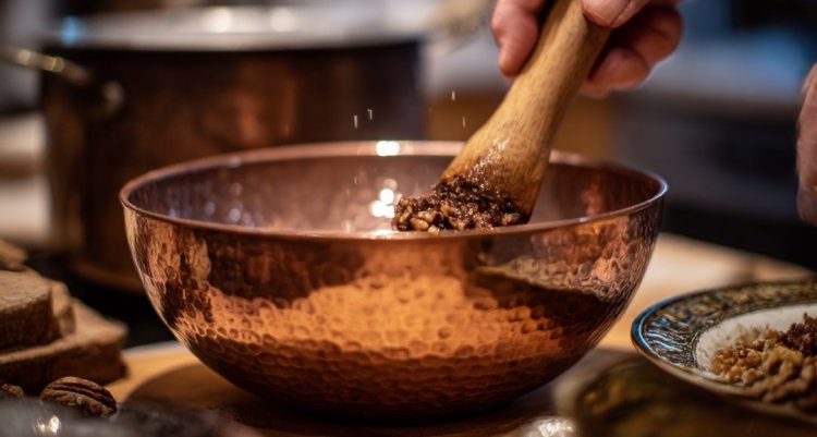 חרוסת בכלי עתיק מאלומיניום