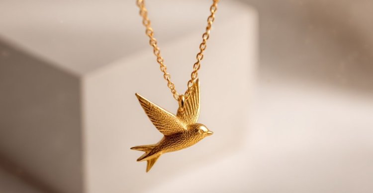 שרשרת ציפור עדינה מזהב