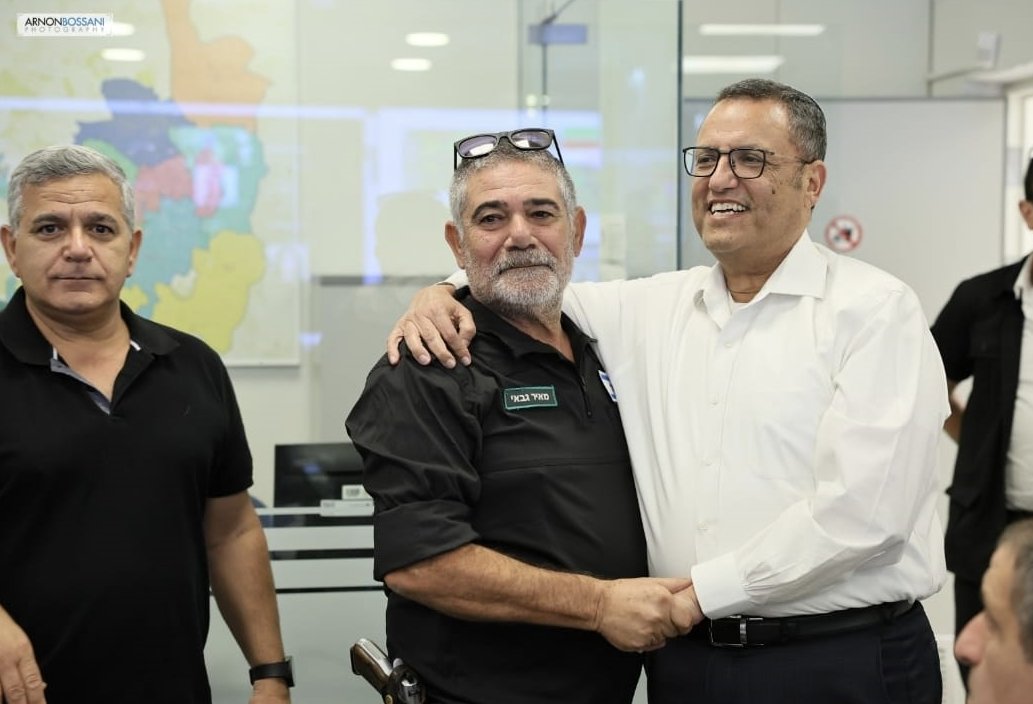 מאיר גבאי עם ראש עיריית ירושלים משה ליאון (צילום: ארנון בוסאני)