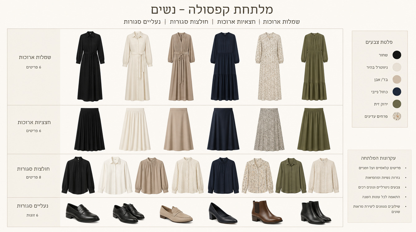 דוגמה למלתחת קפסולה בסיסית