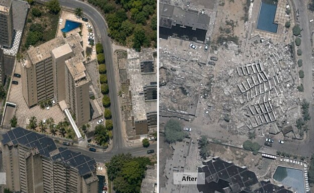 לפני ואחרי, ההרס בוונצואלה (צילום: ImageSat International)