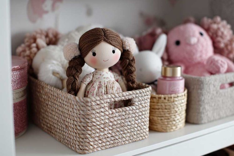 סלסלות קש או בד מצוינות לבובות, צעצועים או סתם חפצים