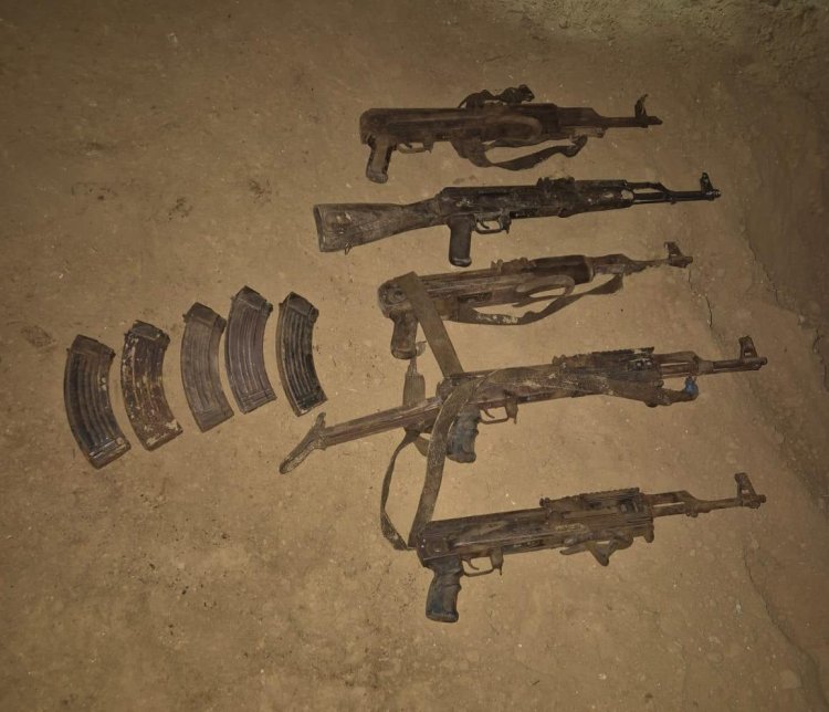 אמצעי לחימה שאותרו בתוך התוואים התת-קרקעיים שאותרו (צילום: דובר צה״ל)