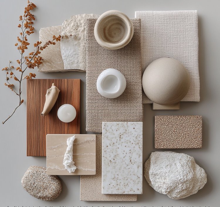 לוח השראה וחומרים - צבעים רגועים