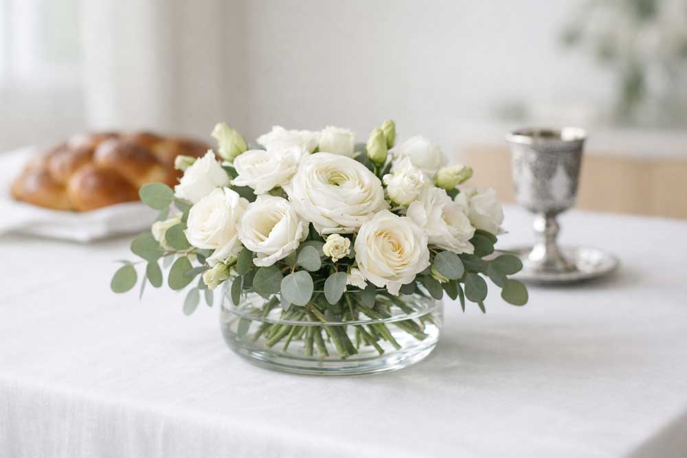 שולחן שבת לא שלם בלעדיו - זר פרחים לכבוד שבת קודש