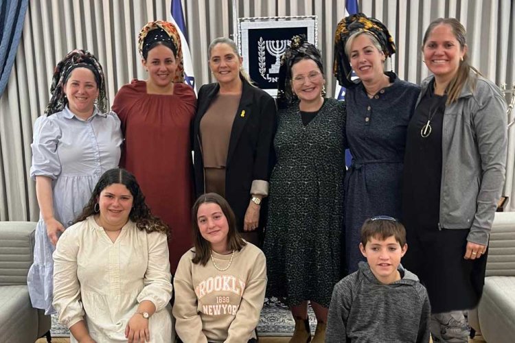 Avital and members of the organization during a meeting with Michal Herzog.