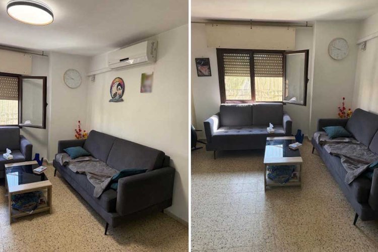 חלל המגורים לפני העיצוב החדש