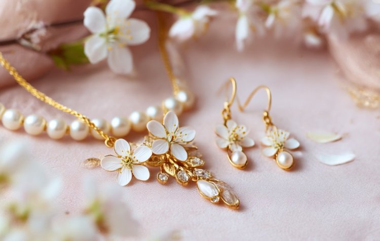 שרשרת פרחים לבנים עדינים בהשראת פריחת האביב