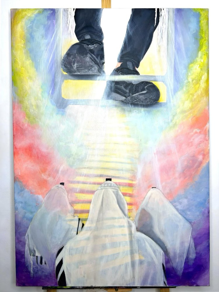 "במקום שבעלי תשובה עומדים, אין צדיקים גמורים יכולים לעמוד": ציור על קנבס, יוסף וואסה