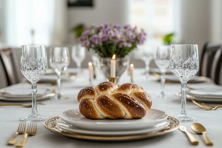 עיצוב שולחן שבת עדין ומאוורר, כמו רוח נושבת 