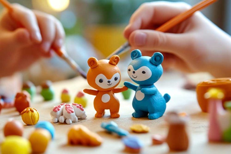 חימר, קליי ופלסטלינה מאפשרים לפסל דמויות, חיות קטנות או קישוטים