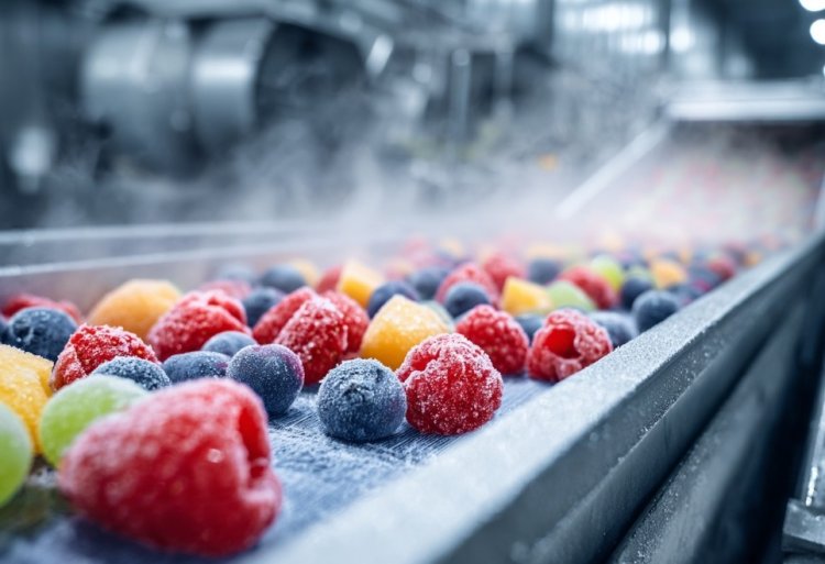 פס ייצור להקפאת פירות במפעל