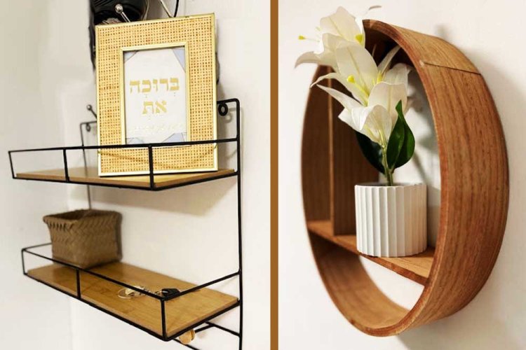 חומרים טבעיים, עץ, קש וראטן שזורים לאורך כל תהליך העיצוב כחלק מבקשת הלקוחה.