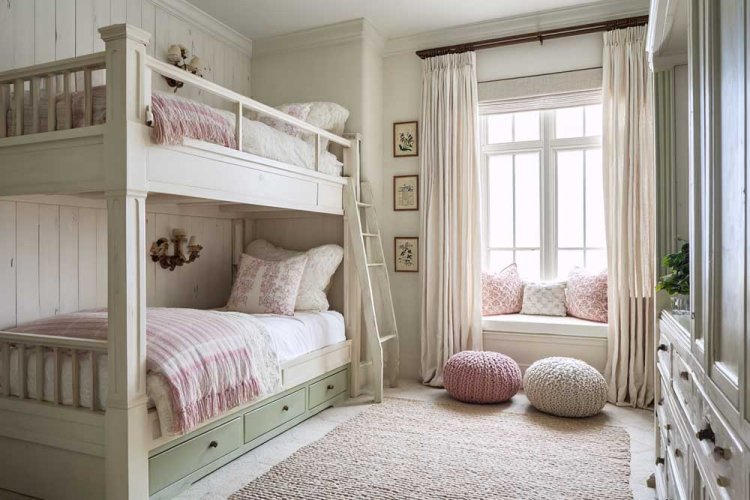 קירות בהירים מאוד, מצעים ורודים עדינים