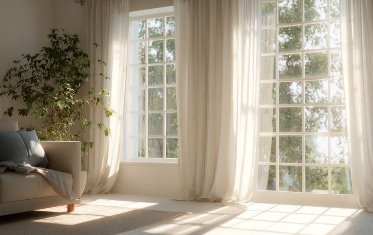 וילונות שקופים הם כמו מגע רך לסלון